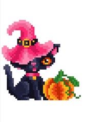 Halloween cat and pumpkin