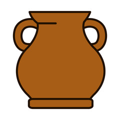 clay jug icon, line and fill style
