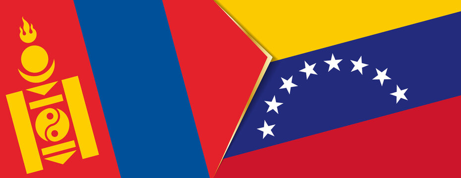 Mongolia and Venezuela flags, two vector flags.