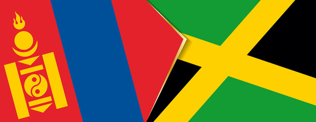 Mongolia and Jamaica flags, two vector flags.