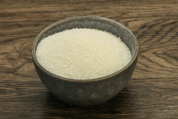 White sugar in the bowl