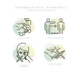 Coronavirus Pandemic - Preventive Measures - Icon