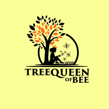 Tree Queen of Bee logo exclusive design inspiration