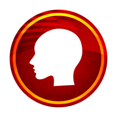 Head woman face icon creative red round button illustration design