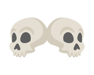 halloween head skulls isolated icons