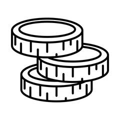 hanukkah gelt icon, line style