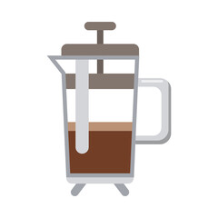 coffee shop teapot make utensil flat style icon