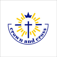 crown and cross light  logo exclusive design inspiration