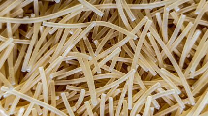 Uncooked pasta background. Testure for design. 
Uncooked vermicelli pasta background. Close up view at the fusili pasta.