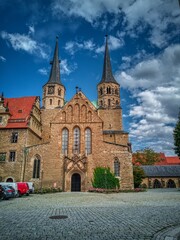 Merseburg, Germany-September 05,2019. View of the historic Merseburg Cathedral and castle taken from the forecourt, Saxony Anhalt Germany © 2199_de