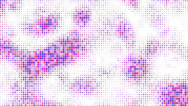 Colored dot array background isolated. Sea wave camouflage from stains. Abstract vector layer for presentation.
