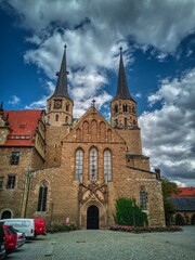 Merseburg, Germany-September 05,2019. View of the historic Merseburg Cathedral and castle taken from the forecourt, Saxony Anhalt Germany © 2199_de