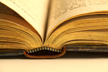 Old vintage book in warm light