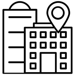 
Pinpointer marking over a work building to display office location icon
