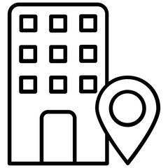 
Pinpointer marking over a work building to display office location icon
