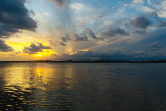 sunset over the lake © Renata