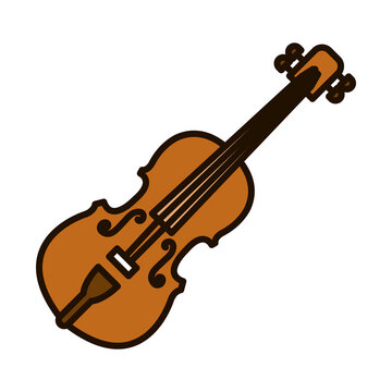 fiddle instrument icon, line and fill style
