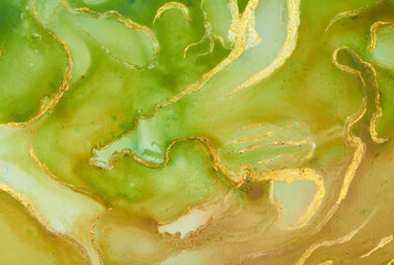 Obraz premium Fluid Art . Modern аbstract colorful background, wallpaper. Mixing acrylic paints. Marble texture. Alcohol ink colors translucent