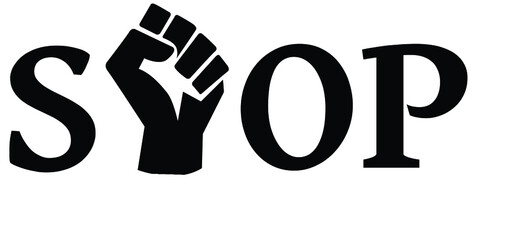 stop racism, black lives matter, vector illustration of a hand, fist. black lives matter.