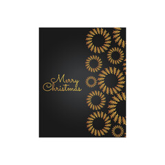 design of christmas black elegant card with decorative golden ornaments