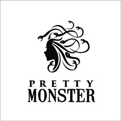 Snake hair Woman Pretty Monster logo exclusive design inspiration