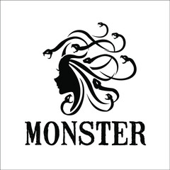 Snake hair Woman Pretty Monster logo exclusive design inspiration