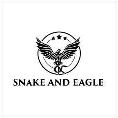 Snake and Eagle Aesculapius logo exclusive design inspiration
