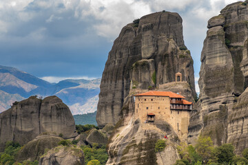 Monastery of Rousanou (St. Barbara) in the stunning Meteora a  rock formation in central Greece...