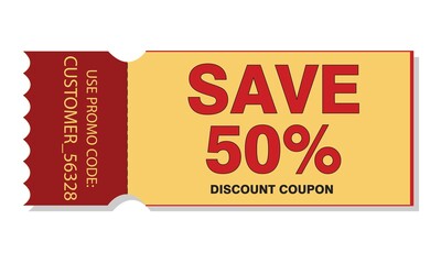 Save 50% discount coupon image