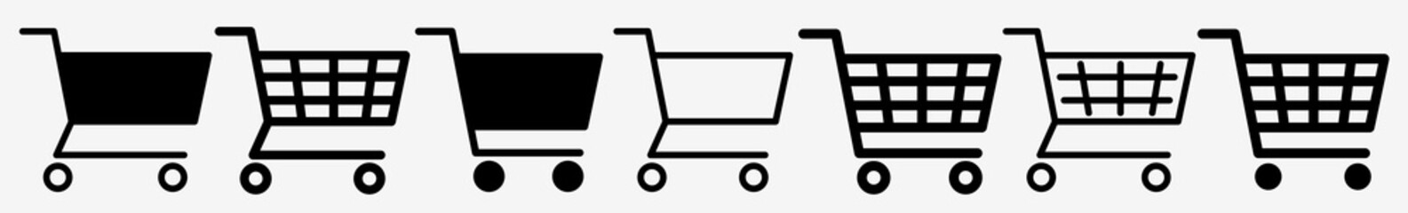 Shopping Cart Icon Set | Shopping Carts Vector Illustration Logo | Shopping Cart Icons Isolated Collection