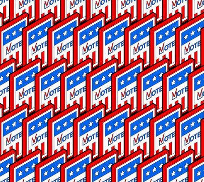 Vote USA election day pattern seamless. vector background 