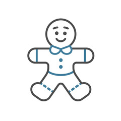 Gingerbread Man Vector Illustration Icon 
