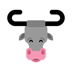 Fototapeta premium Cow head isolated. Farm animal face vector illustration