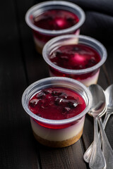 Sweet desssert. Cheesecake cup.