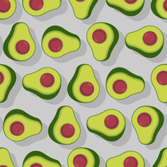 Avocado pattern seamless. Tropical green fruit background. Baby fabric ornament