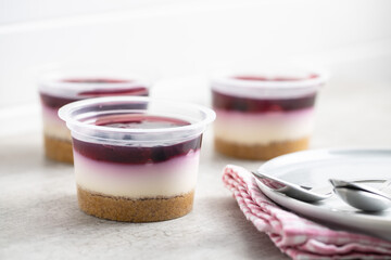 Sweet desssert. Cheesecake cup.