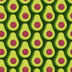 Avocado pattern seamless. Tropical green fruit background. Baby fabric ornament