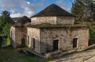 Fototapeta na wymiar Ruins of a byzantine bath in Ioannina (Yannena), capital and largest city of Epirus in north-western Greece.