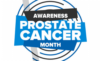 Prostate Cancer Awareness Month in September. Movember in November. Men's Health. Medical health care and awareness design. oster, card, banner and background. Vector illustration