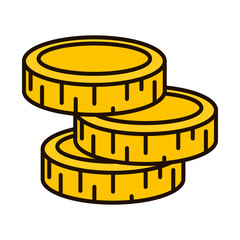 hanukkah gelt icon, line and fill style