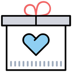 
Enticingly wrapped present in box with heart design offering a gift box idea
