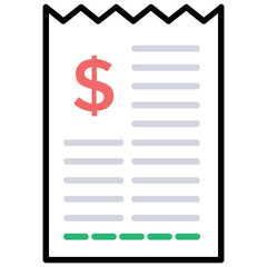 
A strip torn out of a machine for pricing and payment options, this graphic is illustrating an icon for checkout 
