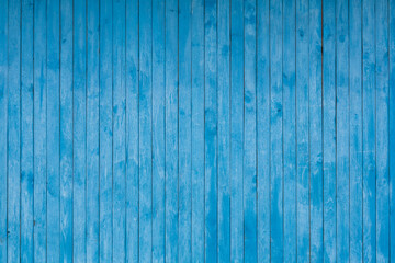 Fototapeta na wymiar Wood background. Old blue vertical boards