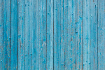 Fototapeta na wymiar Wood background. Old blue vertical boards