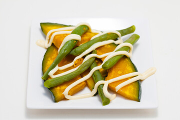 南瓜とインゲンの温サラダ