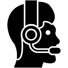 
Human avatar with creative headset having gears design, to describe customer care and customer management at the same time 
