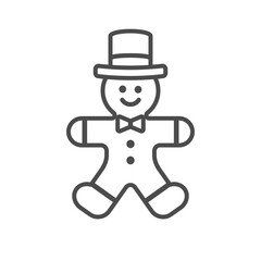 Gingerbread Man Vector Illustration Icon 
