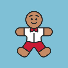 Gingerbread Man Vector Illustration Icon 
