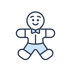 Gingerbread Man Vector Illustration Icon 
