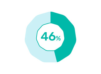 46% Percentage, Circle Pie Chart showing 46% Percentage diagram infographic for  UI, web Design
